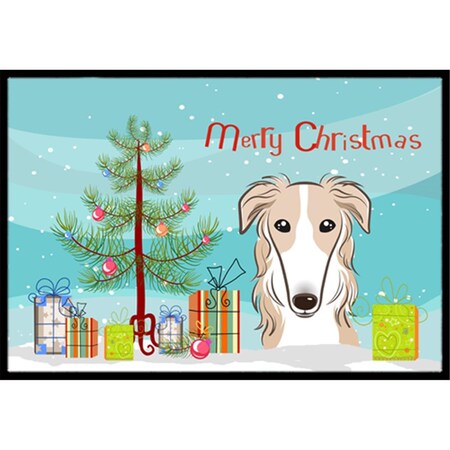 Carolines Treasures Christmas Tree and Borzoi Indoor or Outdoor Mat- 18 x 27 BB1600MAT